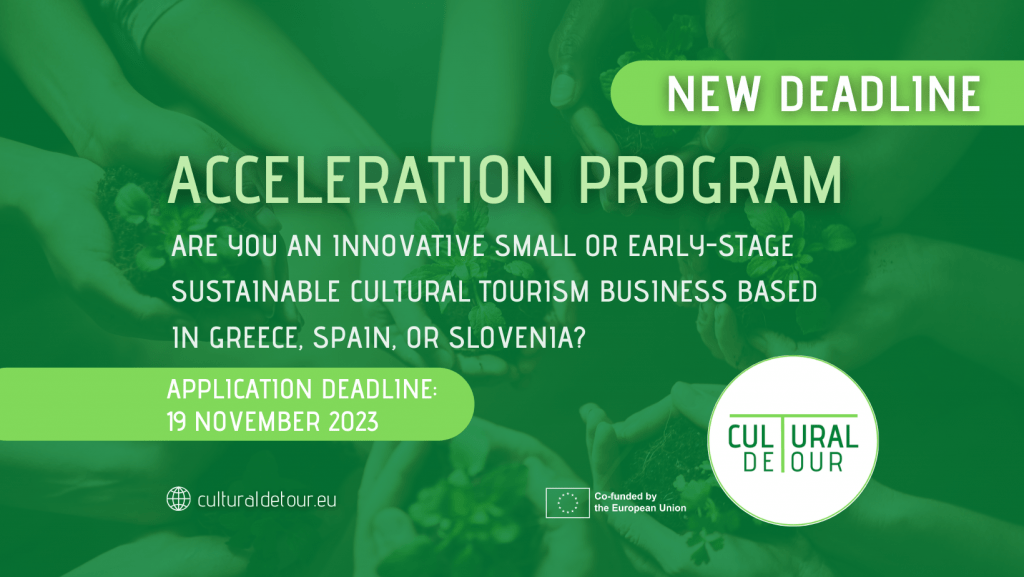 CulturalDeTour extends the deadline to apply for its Acceleration Program until November 19, 2023