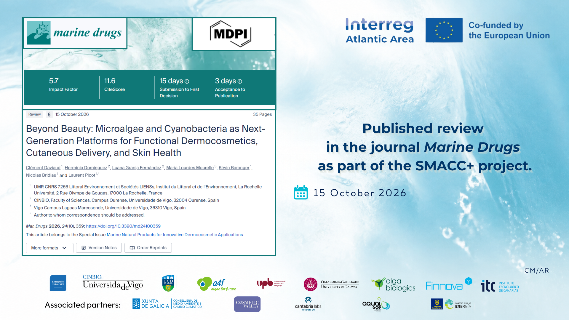 SMACC+ Project: Research Collaboration Between La Rochelle Université and the Universidade de Vigo Explores New Frontiers in Dermocosmetics