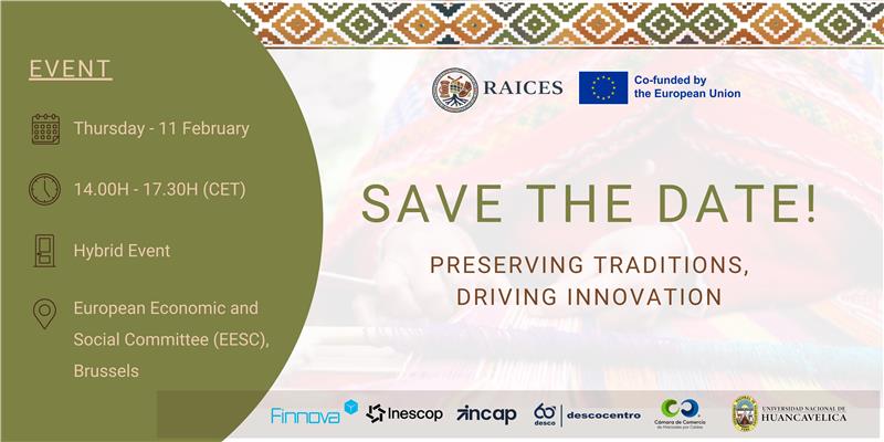 RAICES arranca como proyecto de cooperación UE–América Latina para la sostenibilidad del patrimonio artesanal en comunidades indígenas de Perú y Colombia